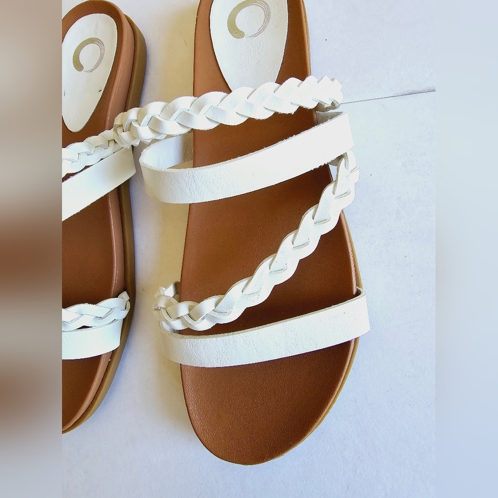 Journee Collection Collette Women's White Tan Sandals Size 9 - Picture 5 of 15
